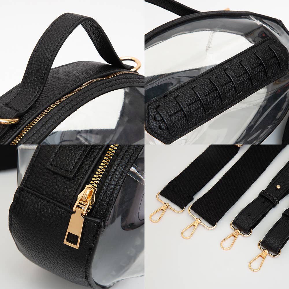 Football Shaped Transparent Crossbody Bag