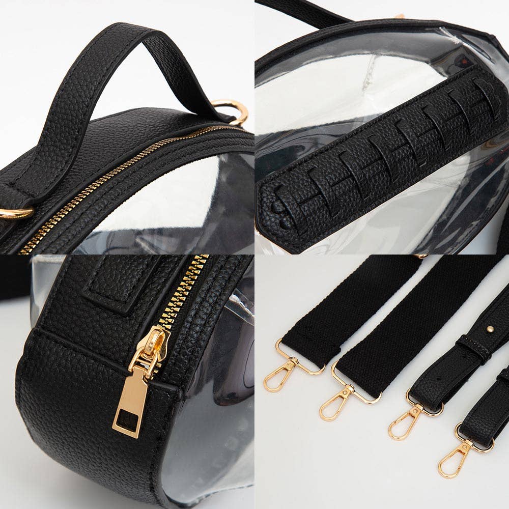 Gameday Football Shaped Transparent Crossbody Bag