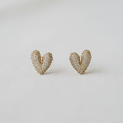Charming Heart-Shaped Gemstone Earrings