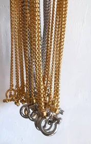 HANNAH Horsebit Necklace - Gold Chain with Silver Clasp