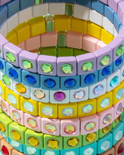Enamel Stretch Bracelet - Small Gems - Maeve - Asst Colors