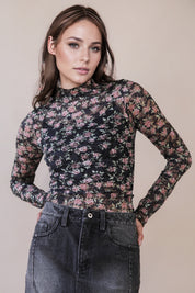 Floral Sheer Lace Top