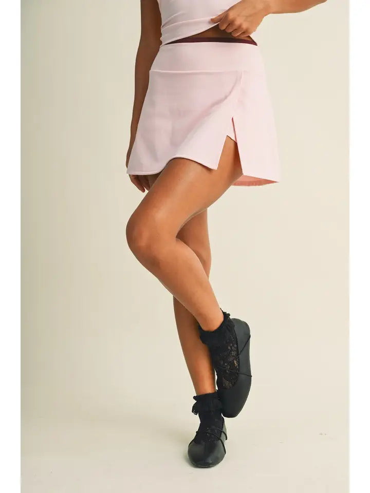 Contrast Skort with Slit