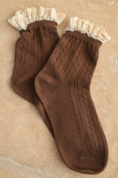 Crochet Trim Socks