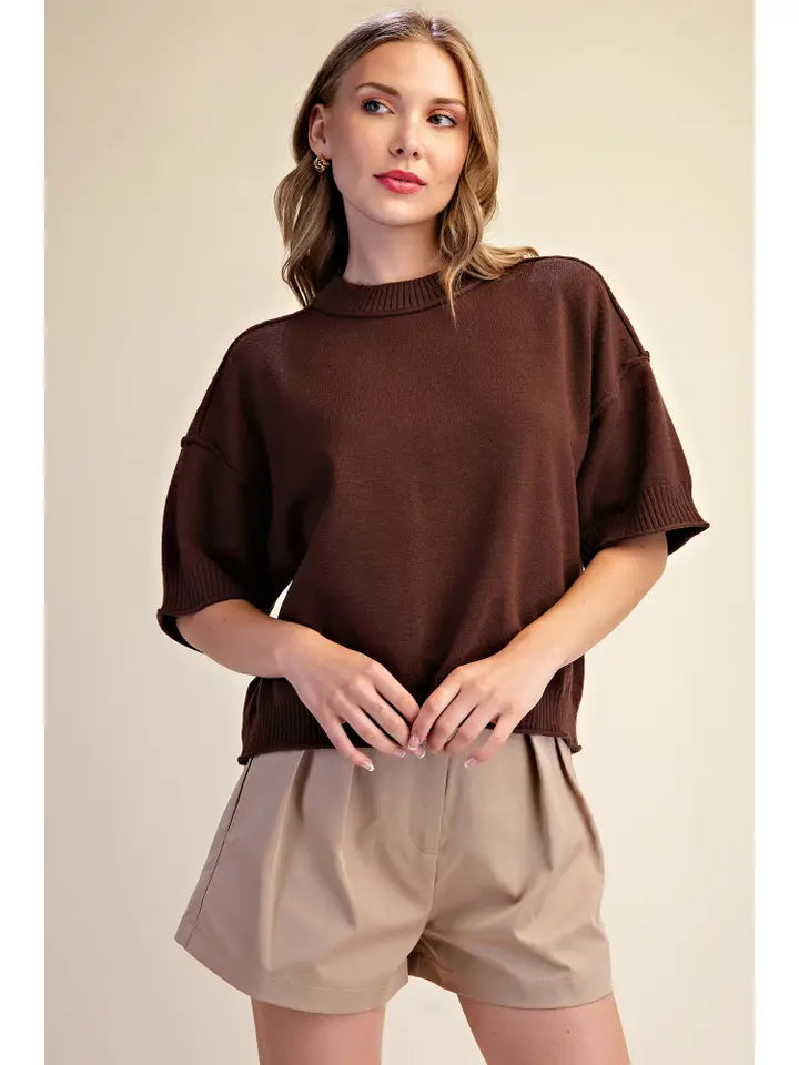 Relaxed Sweater With Crew-Neck Sleeves
