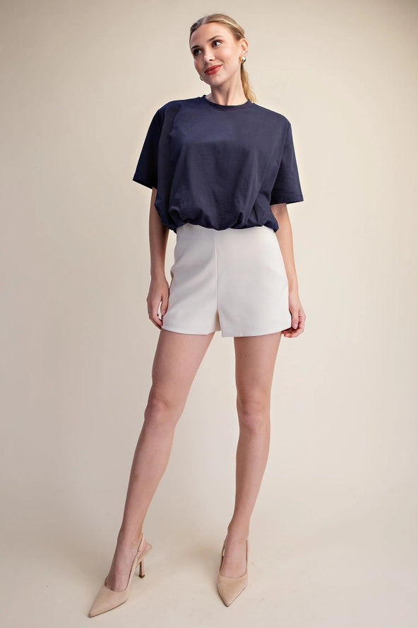 Cropped Bubble Hem Top