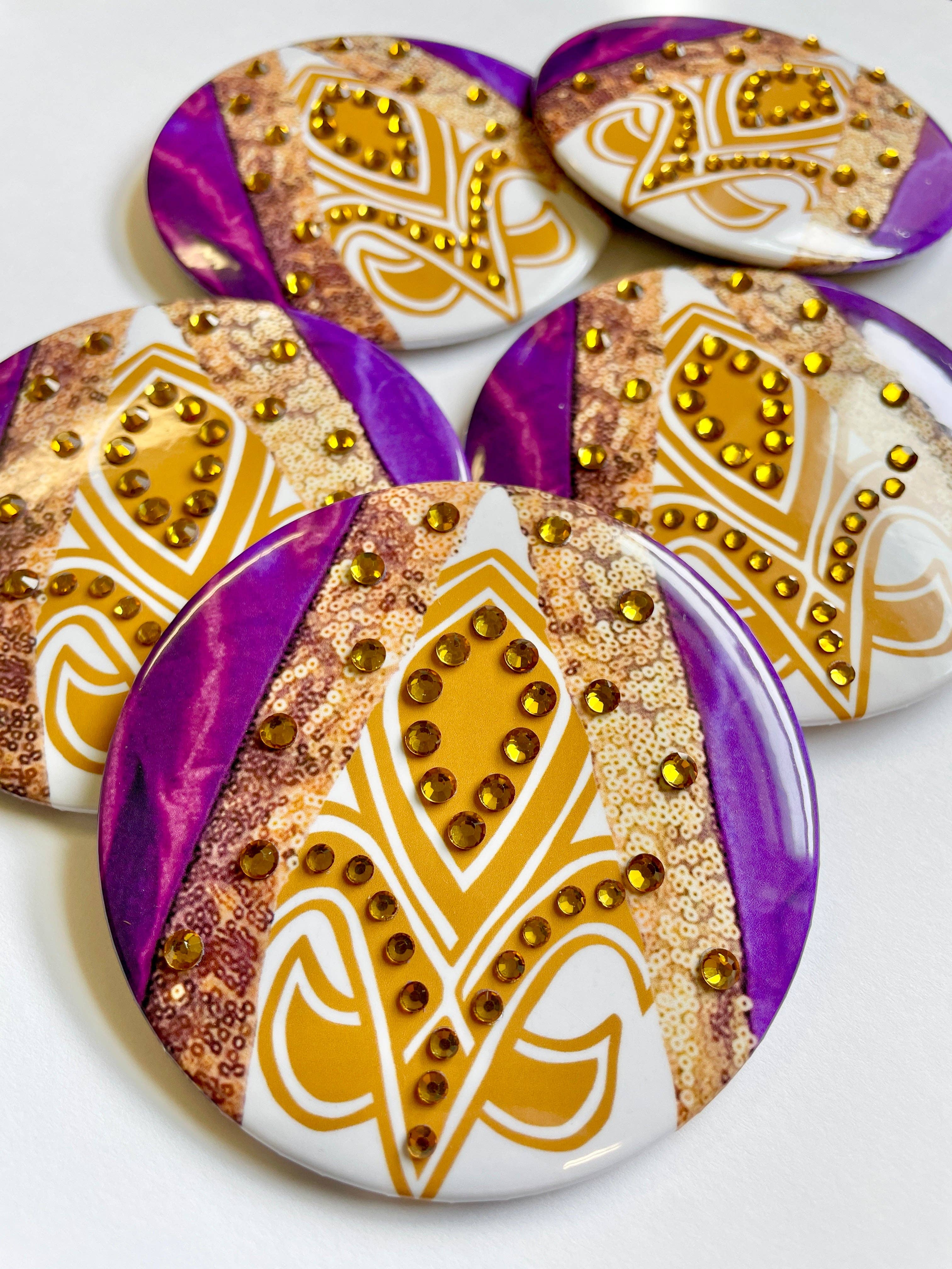Team Pride - The Girlies - Game Day Button *Rhinestones*