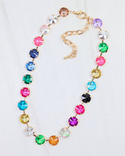 Shalimar Large Rhinestone Necklace Dark Multi
