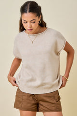 Sia Rolled Sleeve Knit Top