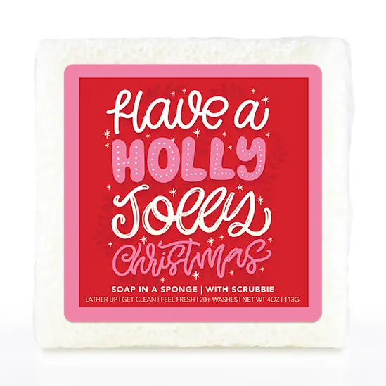 Christmas Themed Soap Sponge- Variety- Seaside Scent