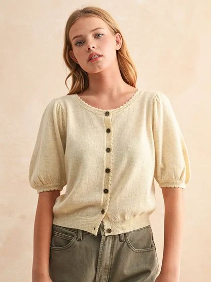Puff Sleeve Cardigan