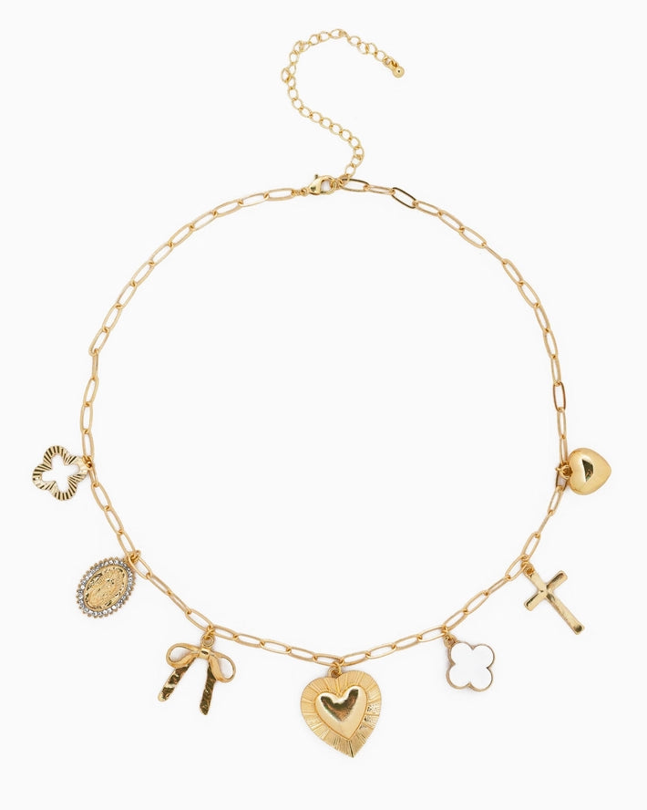 Chunky Gold Charm Necklace