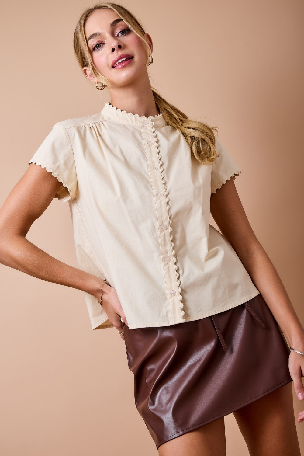 Collar Poplin Top
