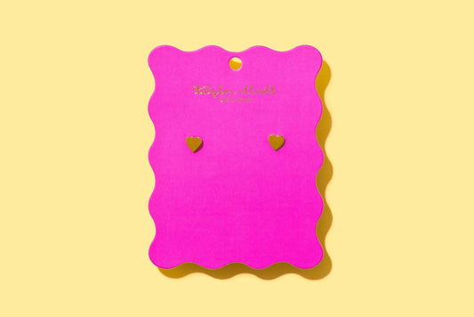 Stud Earrings - Gold-Plated Hearts - Annie
