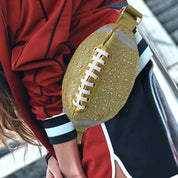 Bling Studded Game Day Football Shape Fanny Pack / Sling Bag