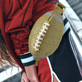 Bling Studded Game Day Football Shape Fanny Pack / Sling Bag