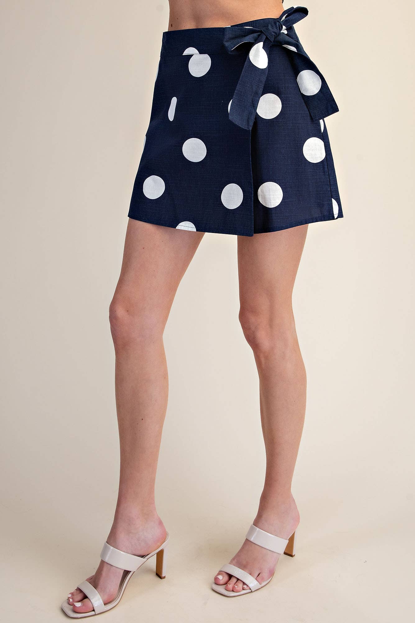 Wrap Skort Polka Dot With Waist Tie
