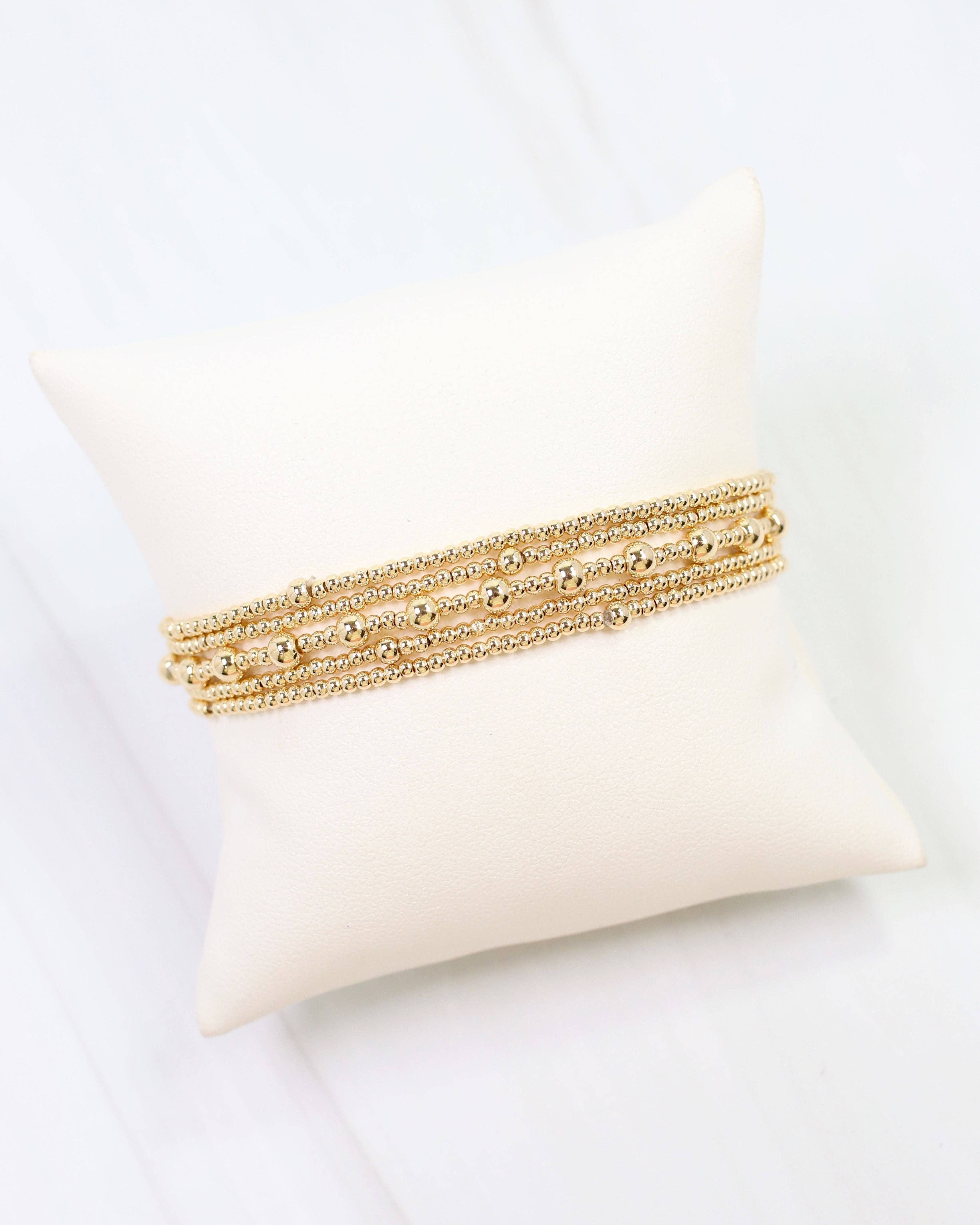 Anadarko Beaded Bracelet Set Gold