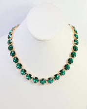 Harper Medium Rhinestone Necklace Green