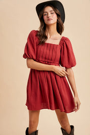 Box Pleated Mini Dress