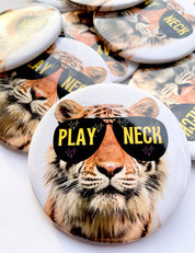 Starry Eyed Tiger - Play Neck - Game Day Button