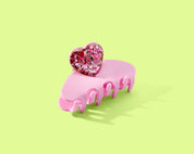 FOR FUN - Claw Hair Clip - Small Confetti Heart - Pink