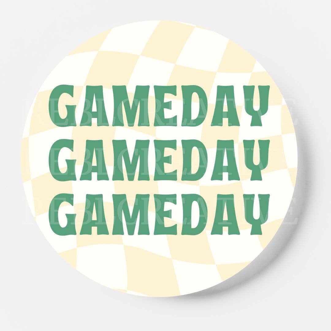 Triple Threat - Green & Yellow - Game Day Button