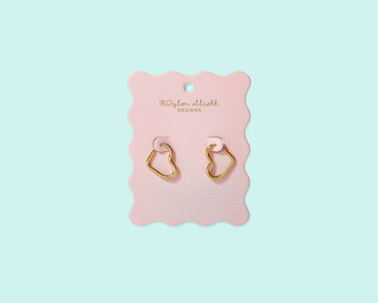Huggie Earrings - Gold-Plated Hearts - Josephine