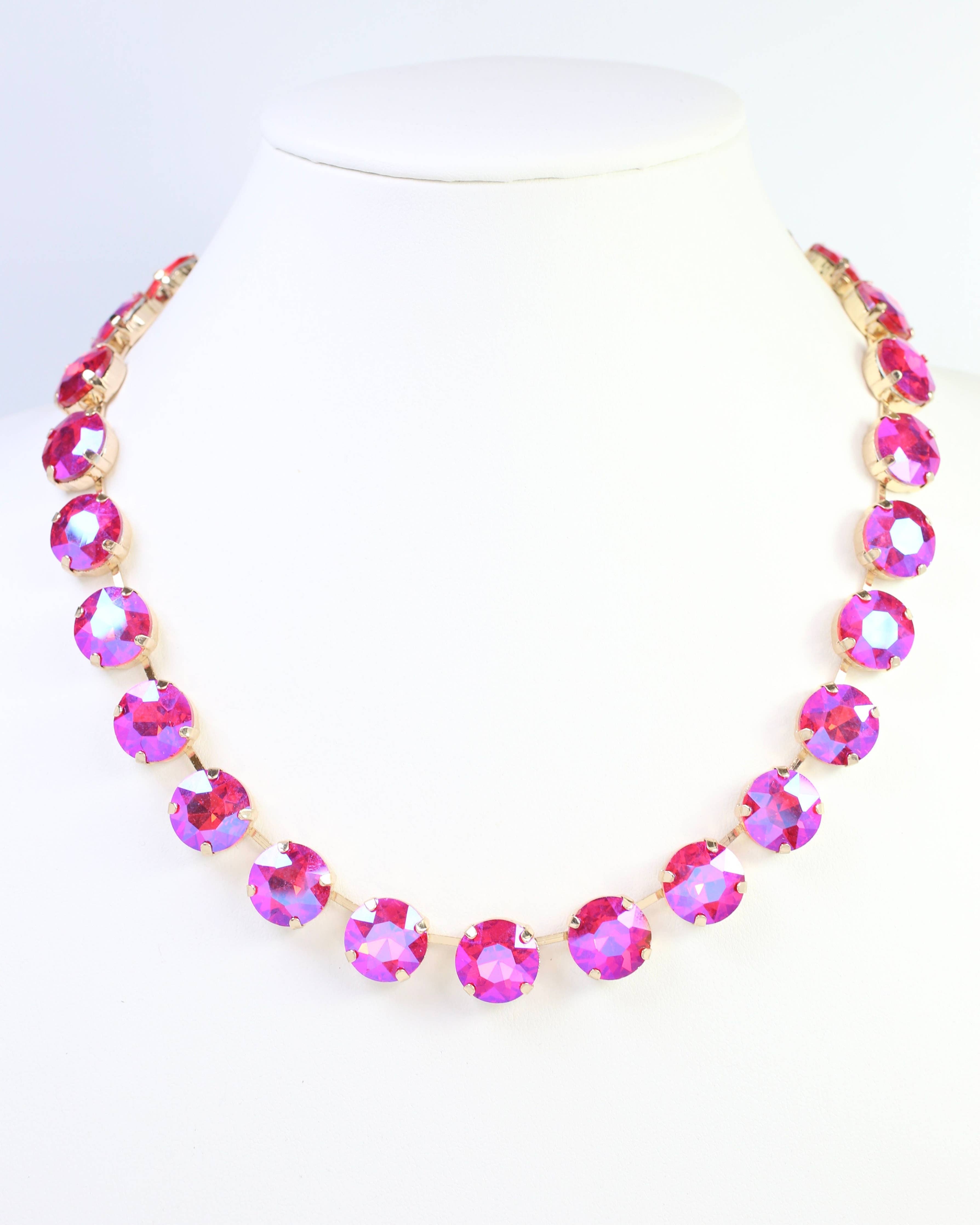 Fairchild Rhinestone Necklace Pink AB