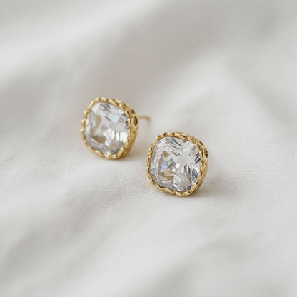 Chic Square Zirconia Drop Earrings
