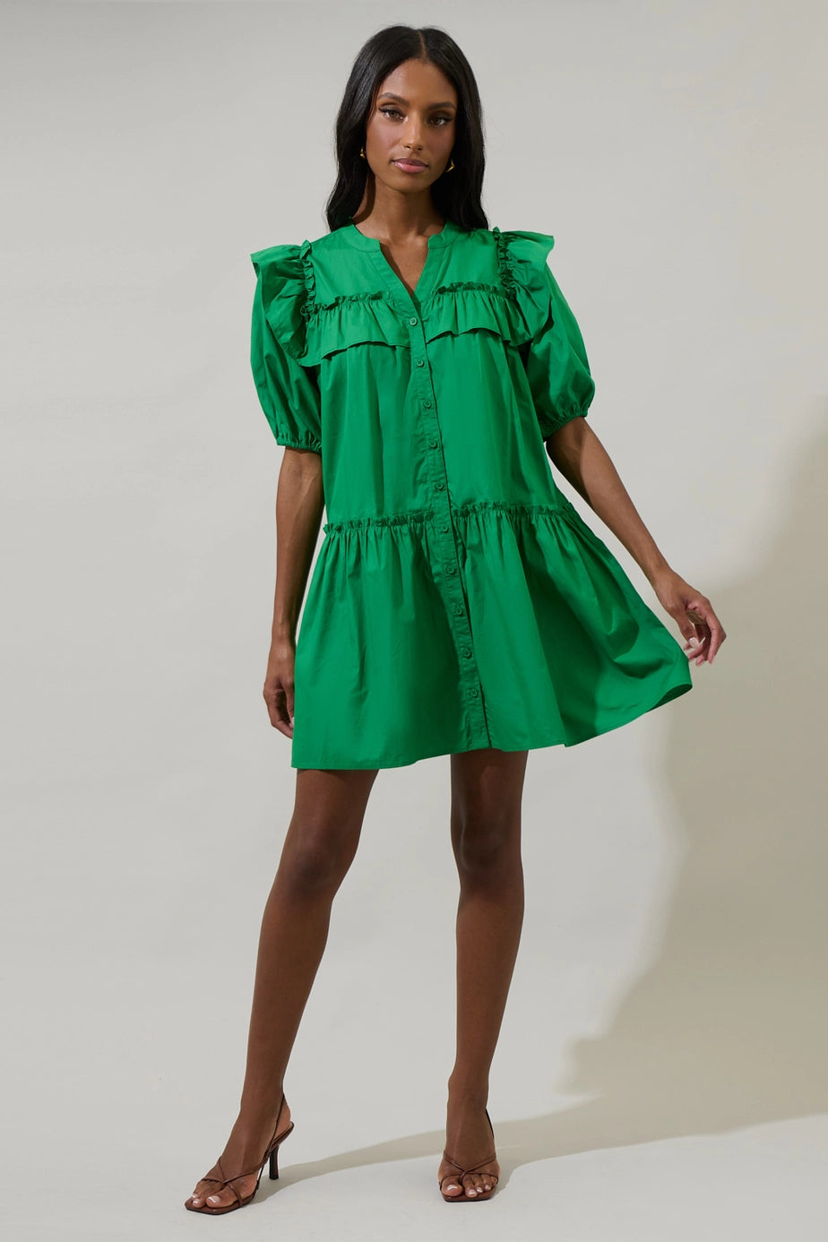 Maci Poplin Ruffle Dress