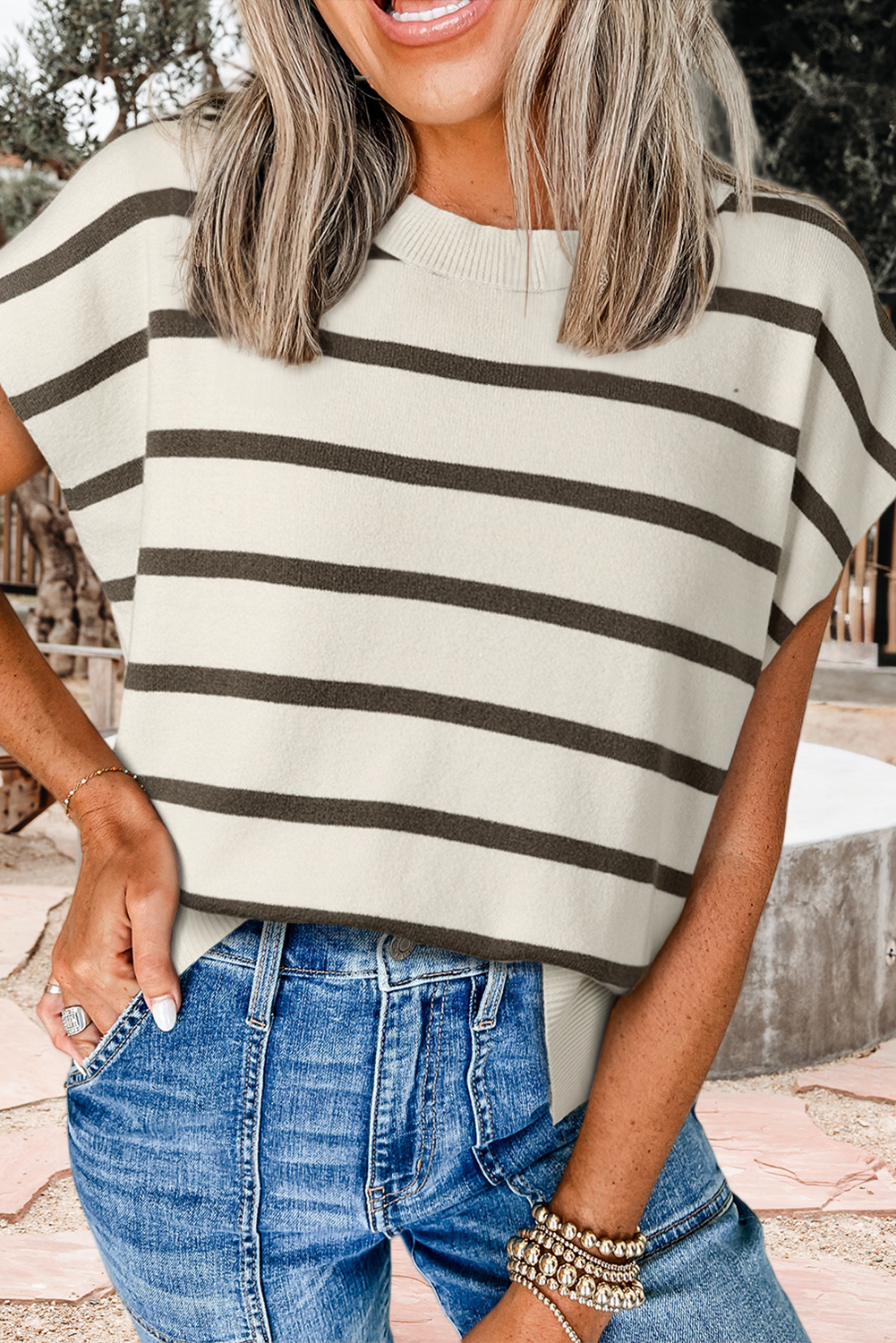 Jessie Striped Sweater Tee