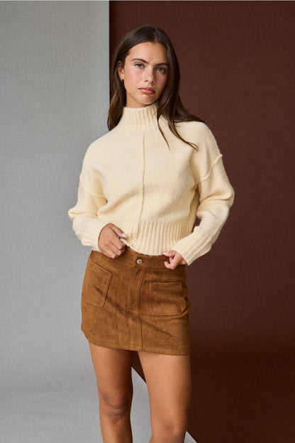 Suede Pocket Mini Skirt