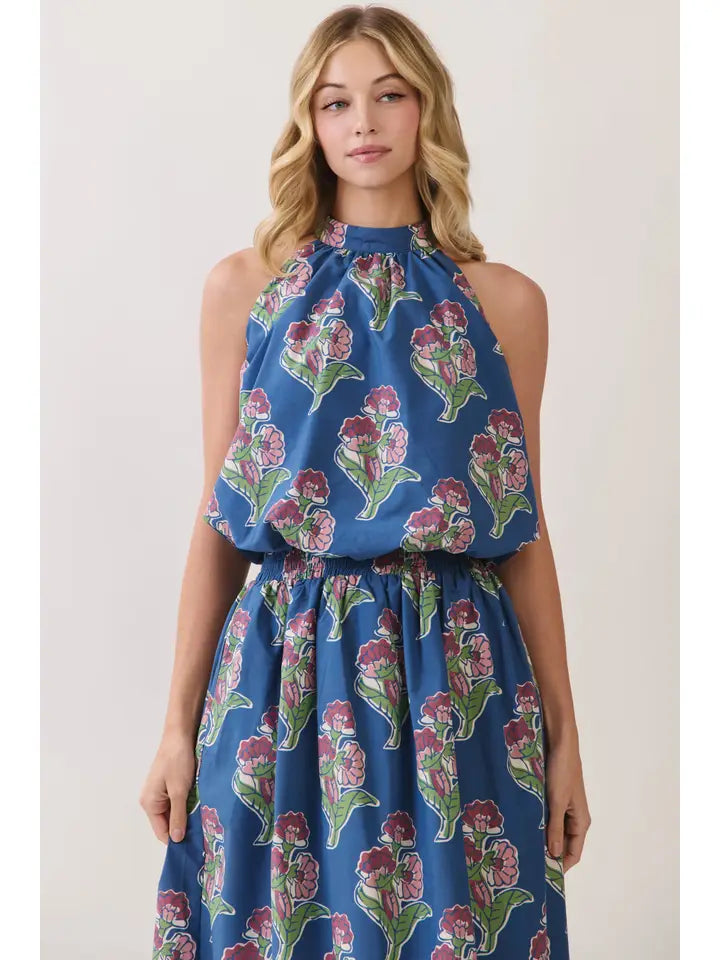 Floral Print Halter Top