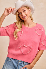 Beaded Heart Sweater