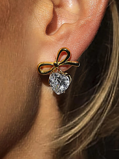 Heart and Bow Earring
