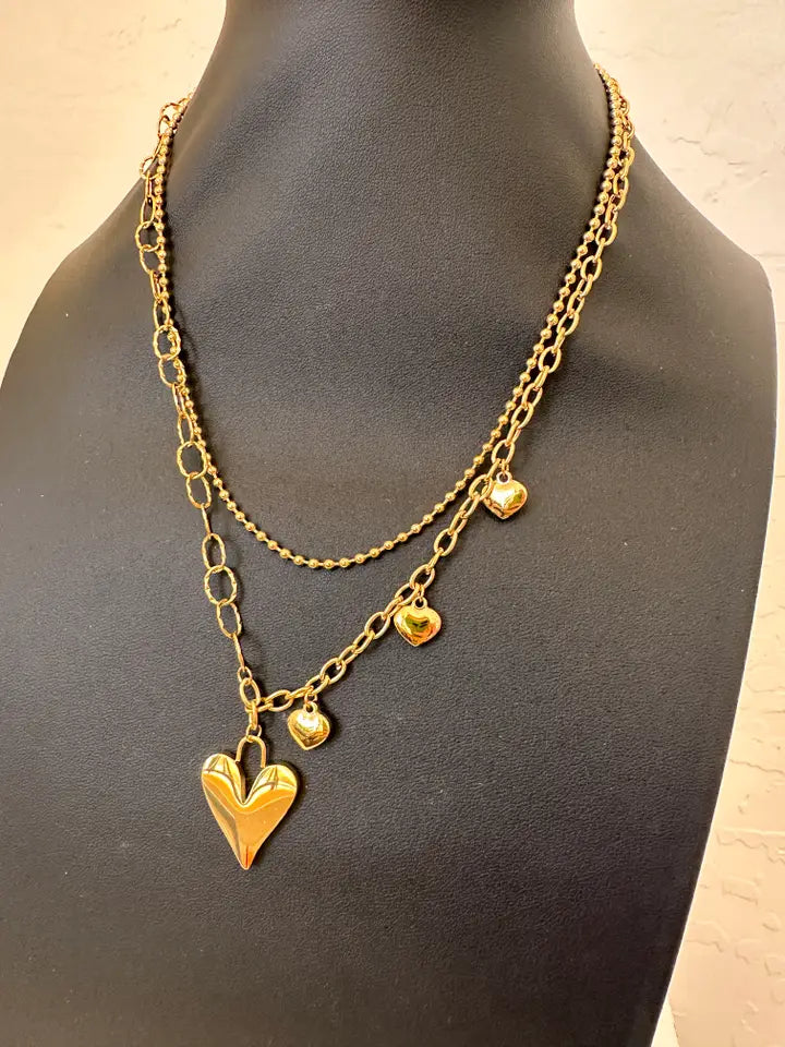 Double Layered Heart Necklace
