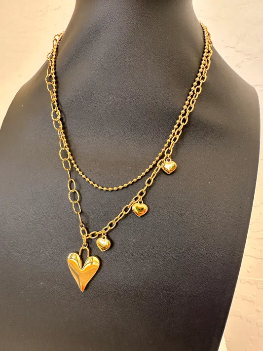 Double Layered Heart Necklace
