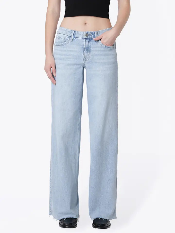 Mid Rise Wide Leg Jean