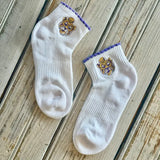 Embroidered Scallop Mike Socks