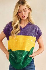 Sequin Mardi Gras Vest