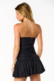Bubble Hem Tube Mini Dress
