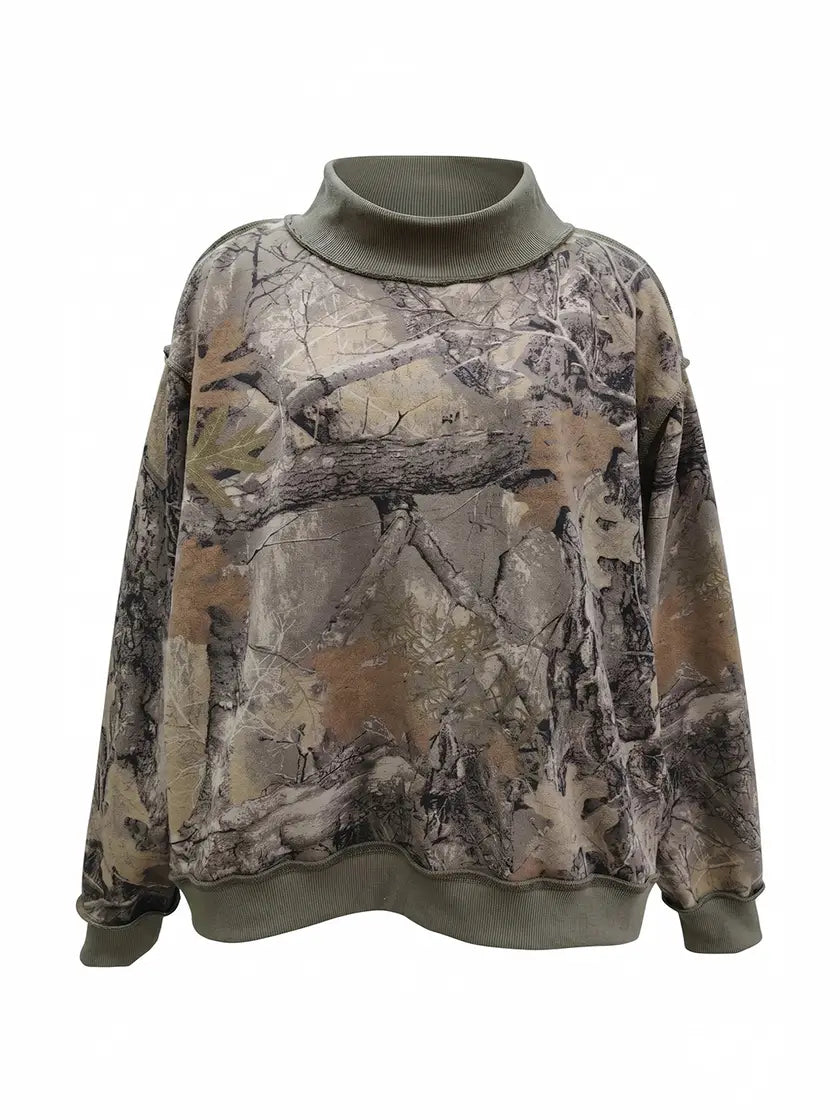 Camo Mock-Neck