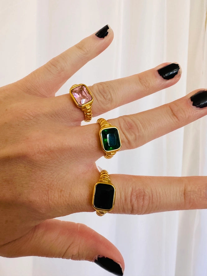 Twisted Gemstone Ring