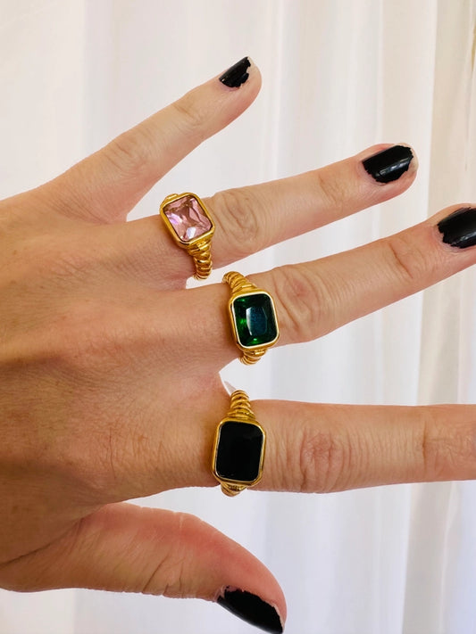 Twisted Gemstone Ring