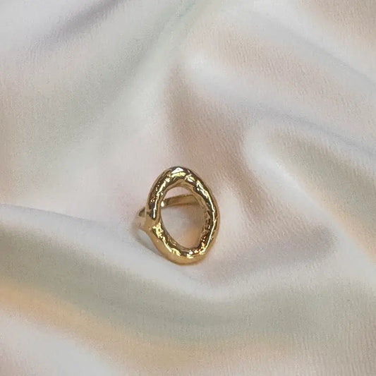 Hammered Open Circle Ring