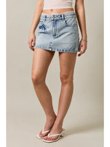 Mid Waist Denim Lace Top Skirt