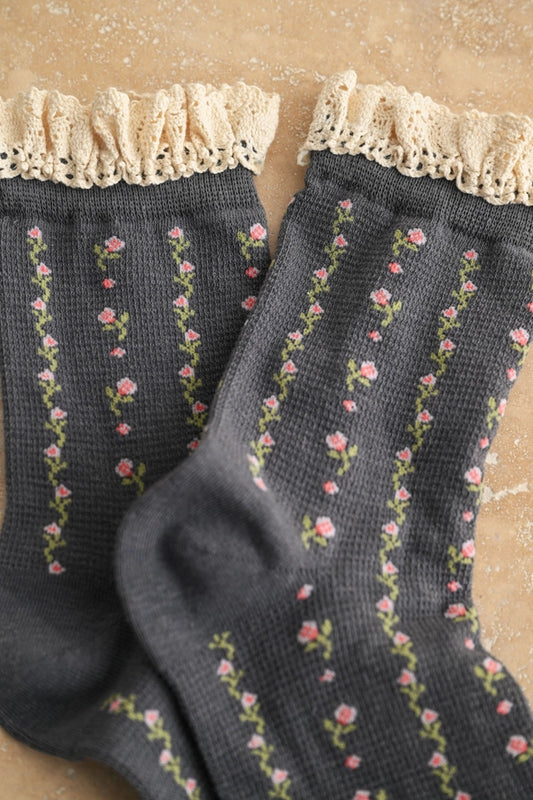 Crochet Floral Socks