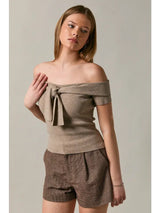 Off Shoulder Bow Sweater