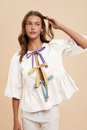 Peplum Mardi Gras Top
